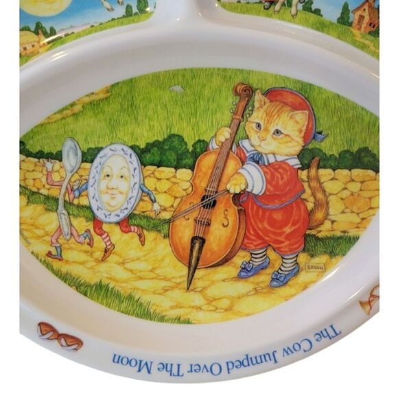 Zak Designs Nursery Rhyme "Hey, Diddle, Diddle" Children's  Melamine Plate & Cup - Picture 7 of 11